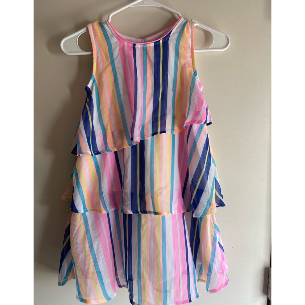 Wonder Nation Multicolored Layered Tank Top Dress - Size M 7/8